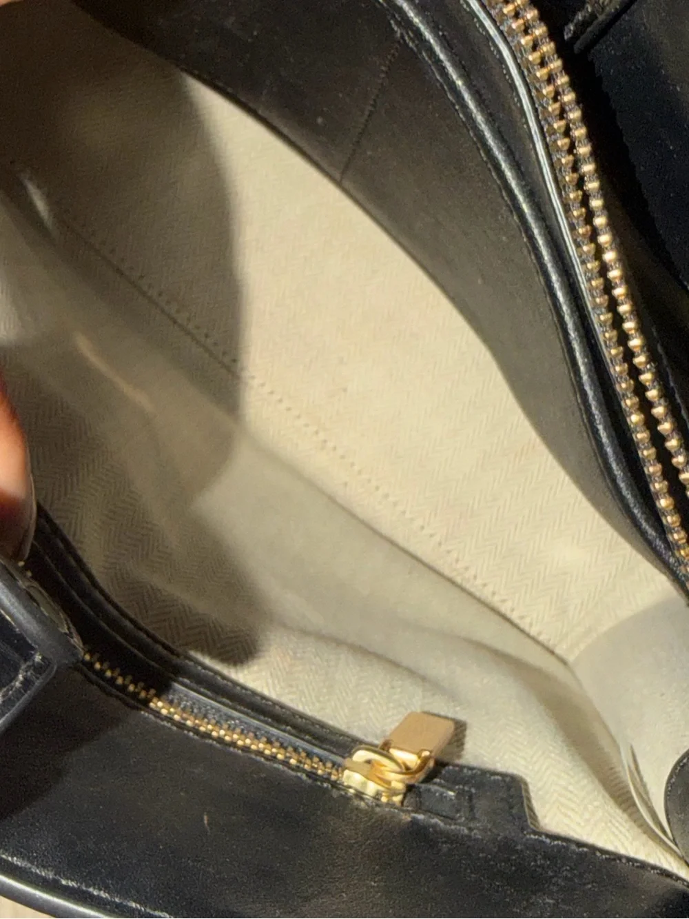 Tory Burch Black Croc-Embossed Satchel with Gold Hardware